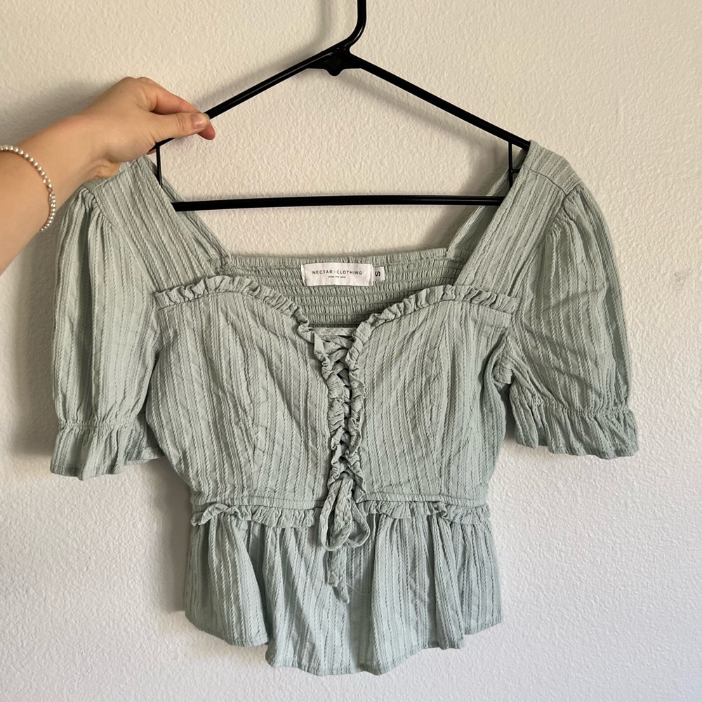 PRETTY PASTEL OFF THE SHOULDER TOP by Nectar Clothing